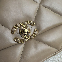 Load image into Gallery viewer, CHANEL 19 size Small in 21S collection 2021 Dark Beige Cappuccino Latte Lambskin Mixed HW Flap Bag

