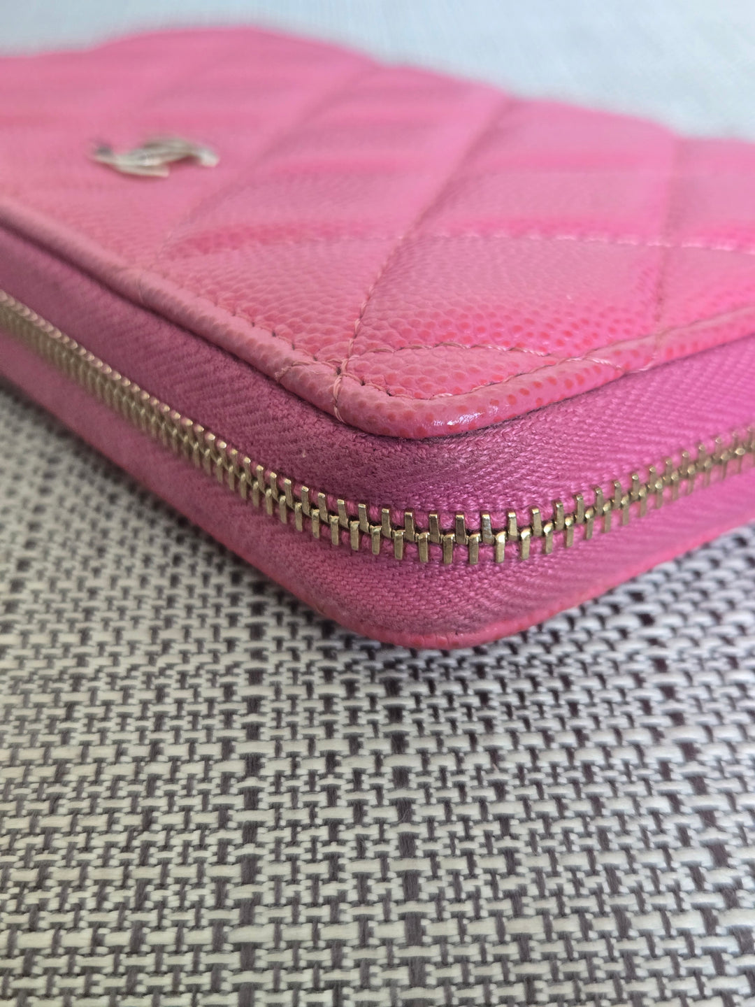 Chanel series 27 2019 19C collection Barbie Bright Pink Caviar LGHW Medium Zippy Wallet 6 inches