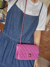 Load image into Gallery viewer, Chanel 21C 2021 Cruise Collection Purple Lambskin Champagne GHW Mini rectangular flap bag
