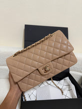 Load image into Gallery viewer, Chanel series 28 19B Collection 2019 Dark Beige Caviar Champagne GHW Timeless Classic Medium ML Double Flap Bag
