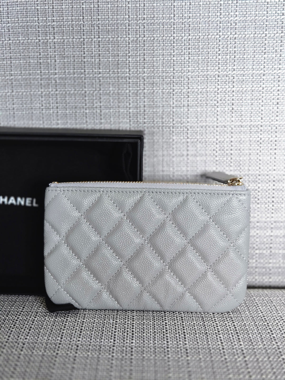 Chanel series 31 2021 Grey Caviar LGHW Mini O Case/Pouch