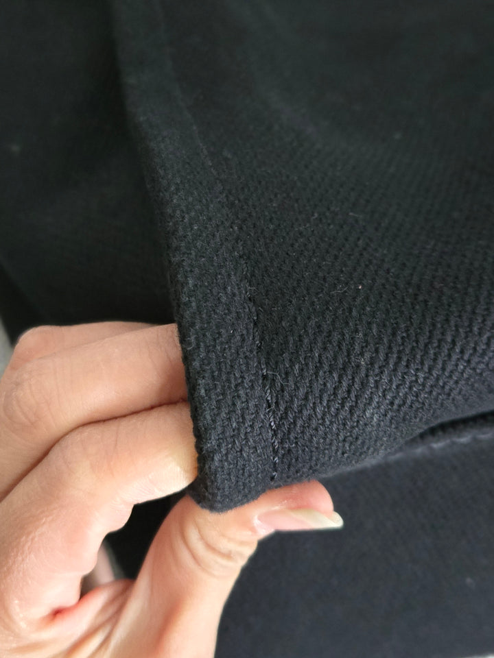 Chanel 20S 2020 Spring/Summer Collecion Black Canvas With Pearl Embossed Deauville Tote Bag with Leather Top Handle Size Medium/Large