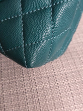 Load image into Gallery viewer, CHANEL series 27 2018 Teal caviar aged GHW SMALL coco handle flap bag with detachable strap
