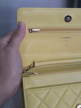 Load image into Gallery viewer, Chanel series 30 2020 Yellow Caviar LGHW Classic Wallet on chain (WOC)
