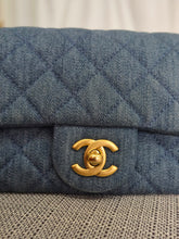 Load image into Gallery viewer, CHANEL 23C 2022/2023 Cruise collection Denim Pearl Crush Adjustable Chain Mini Rectangular Flap Bag with Aged GHW
