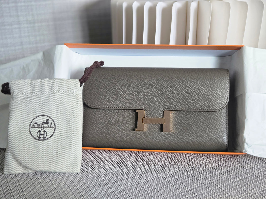 Hermes Constance to Go Long Wallet in Gris Etain Epsom Leather GHW Stamp Z 2021