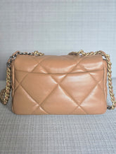 Load image into Gallery viewer, Chanel 19 in 22A/K collection Caramel Brown Lambskin with mixed HW Flap Bag size Small 26 cms
