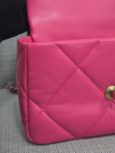 Load image into Gallery viewer, Chanel 19 22K 2022 Fall/Winter Collection Hot Pink Lambskin with Mixed Hardware size Small
