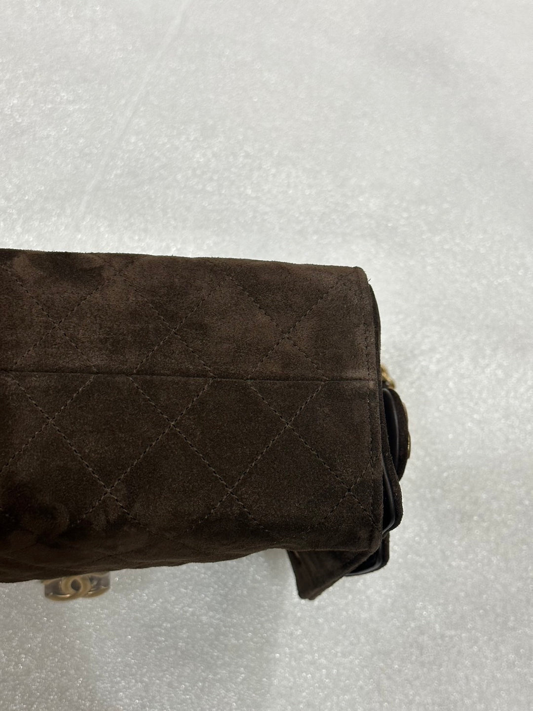 CHANEL 26C Brown Suede Aged GHW Mini 25 Hobo Bag