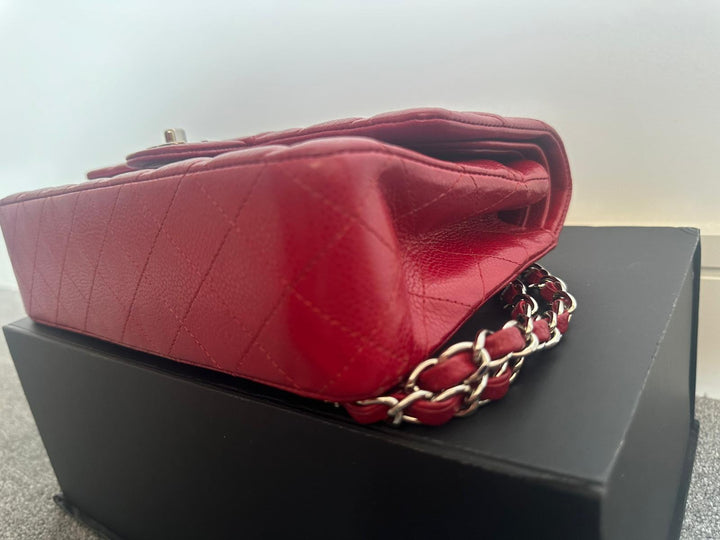 CHANEL 12A series 16 2012 Red Caviar SHW Medium Timeless ML Classic Double Flap Bag