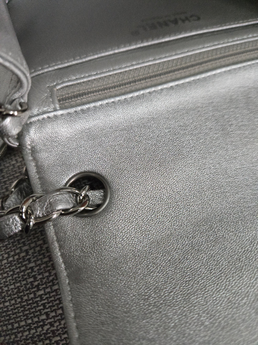 Chanel Series 31 21P 2021 Pre Spring/Summer Collection Iridescent Silver lambskin SHW Square Mini Flap Bag