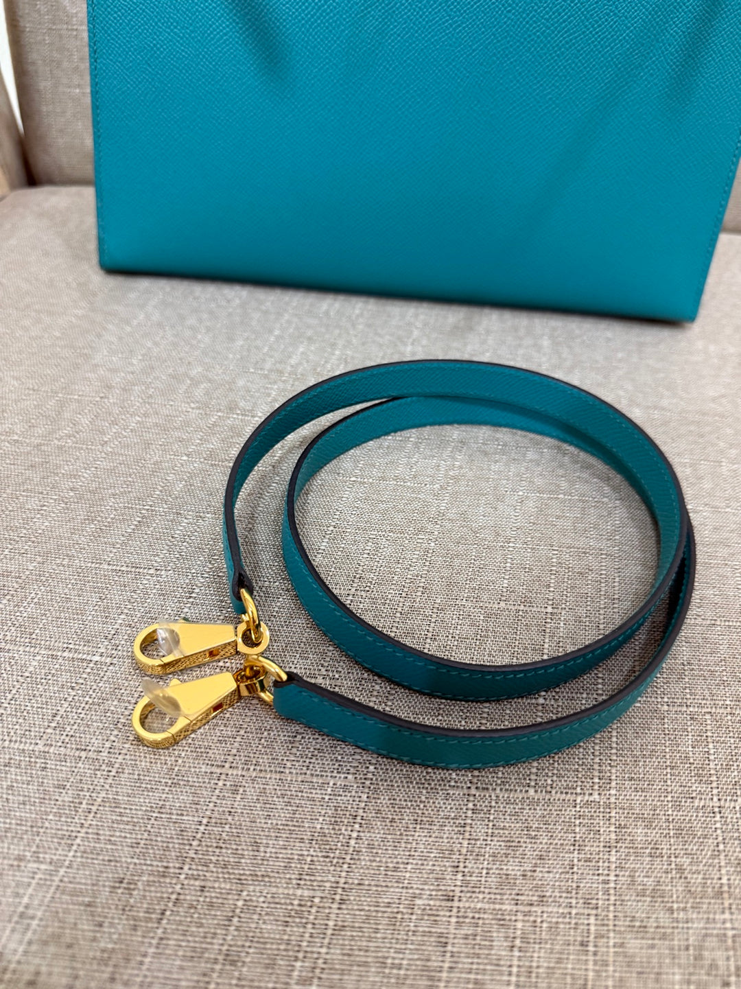Hermes Kelly 28 in Bleu Paon Epsom Sellier Leather GHW Stamp D 2019