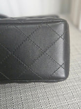 Load image into Gallery viewer, CHANEL Black Lambskin LGHW Mini Rectangular Flap Bag microchipped
