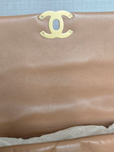 Load image into Gallery viewer, Chanel 19 in 22A/K collection Caramel Brown Lambskin with mixed HW Flap Bag size Small 26 cms
