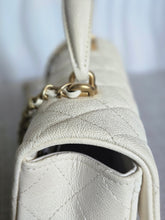 Load image into Gallery viewer, CHANEL 21S Series 31 White Caviar Aged GHW Top Handle Mini Rectangular Flap Bag
