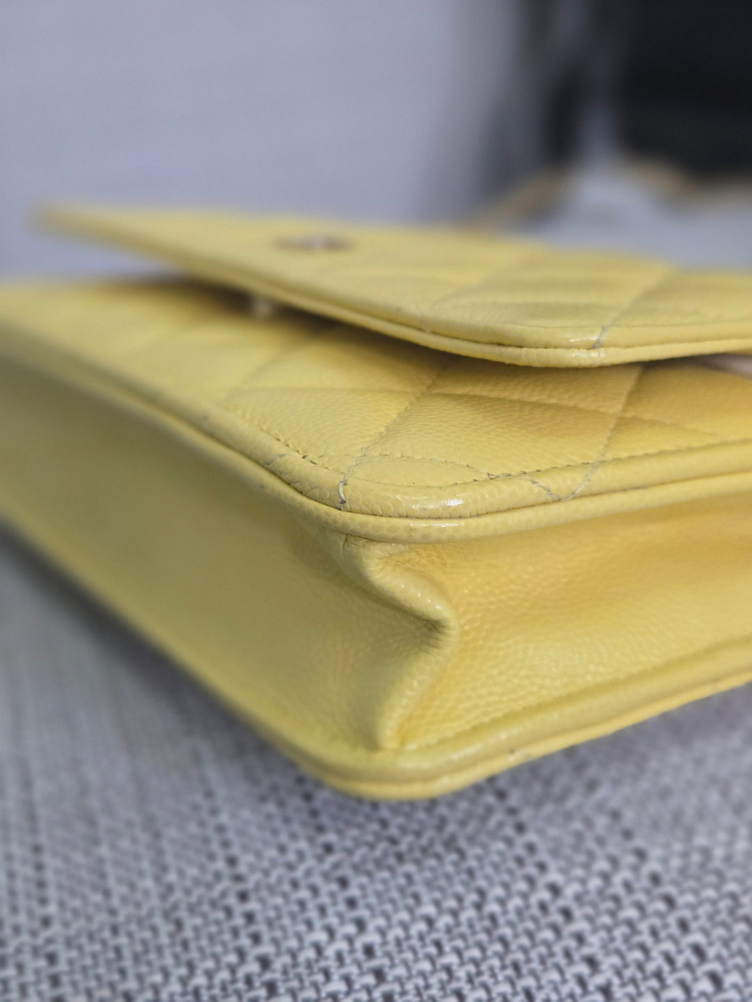 Chanel series 30 2020 Yellow Caviar LGHW Classic Wallet on chain (WOC)