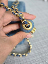 Load image into Gallery viewer, CHANEL 23C 2022/2023 Cruise collection Denim Pearl Crush Adjustable Chain Mini Rectangular Flap Bag with Aged GHW
