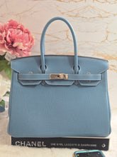 Load image into Gallery viewer, Hermes Birkin 35 Bleu Jean Togo Leather PHW Stamp J in Sq
