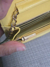Load image into Gallery viewer, Chanel series 30 2020 Yellow Caviar LGHW Classic Wallet on chain (WOC)
