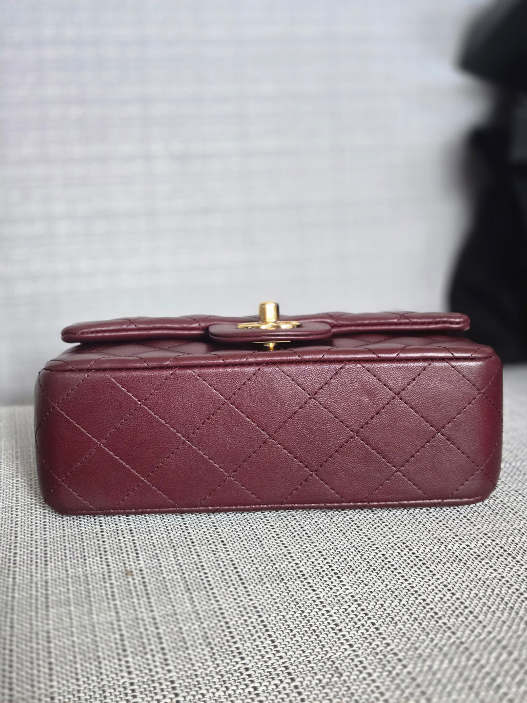 Chanel series 21 2015 15B Collection Burgundy Lambskin GHW Mini Rectangular Flap Bag