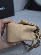 Load image into Gallery viewer, Chanel 22C 2022/2023 Cruise Collection Beige Lambskin Classic Mini Rectangular Flap Bag with Champagne GHW
