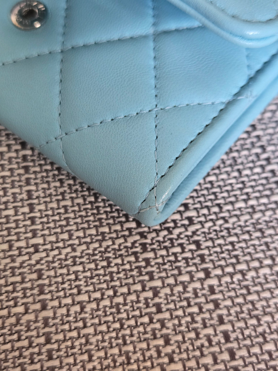 Chanel series 31 21S collection Bright Blue Lambskin SHW Flap Card Holder