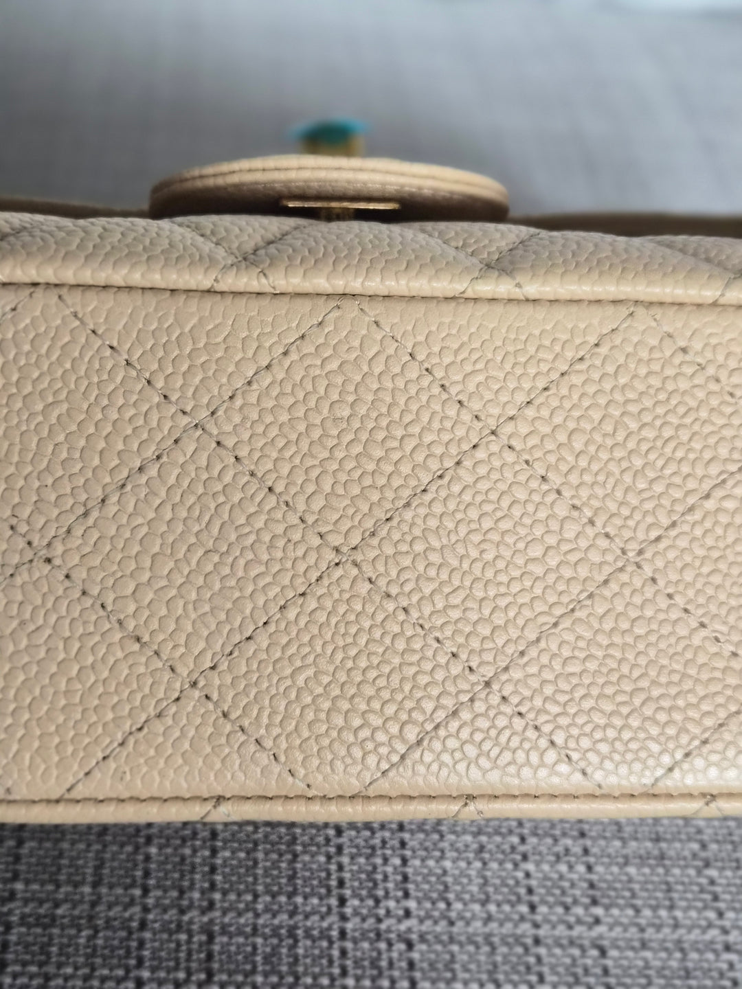 CHANEL series 15 2011/2012 Beige Clair Caviar GHW Medium ML Timeless Classic Double Flap Bag