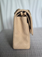 Load image into Gallery viewer, CHANEL series 15 2011/2012 Beige Clair Caviar GHW Medium ML Timeless Classic Double Flap Bag
