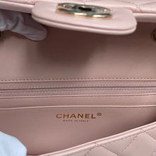 Load image into Gallery viewer, Chanel 23S 2023 Spring/Summer Collection Light Pink Lambskin Champagne GHW Mini rectangular flap bag
