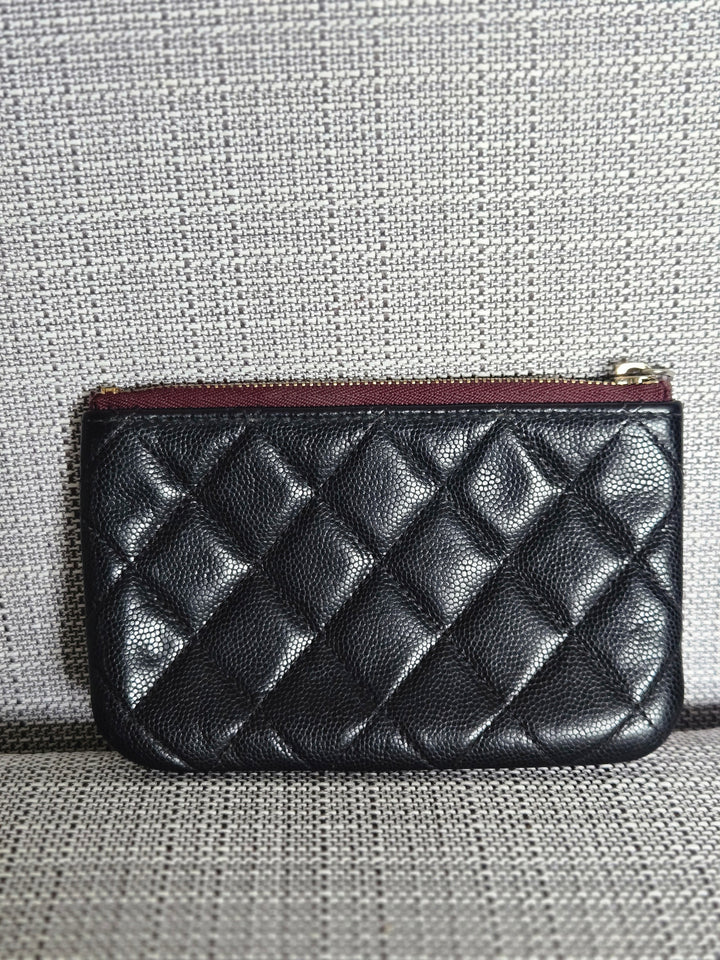 Chanel series 24 Black Caviar LGHW Mini O Case/Pouch