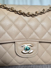 Load image into Gallery viewer, CHANEL series 15 2011/2012 Beige Clair Caviar GHW Medium ML Timeless Classic Double Flap Bag
