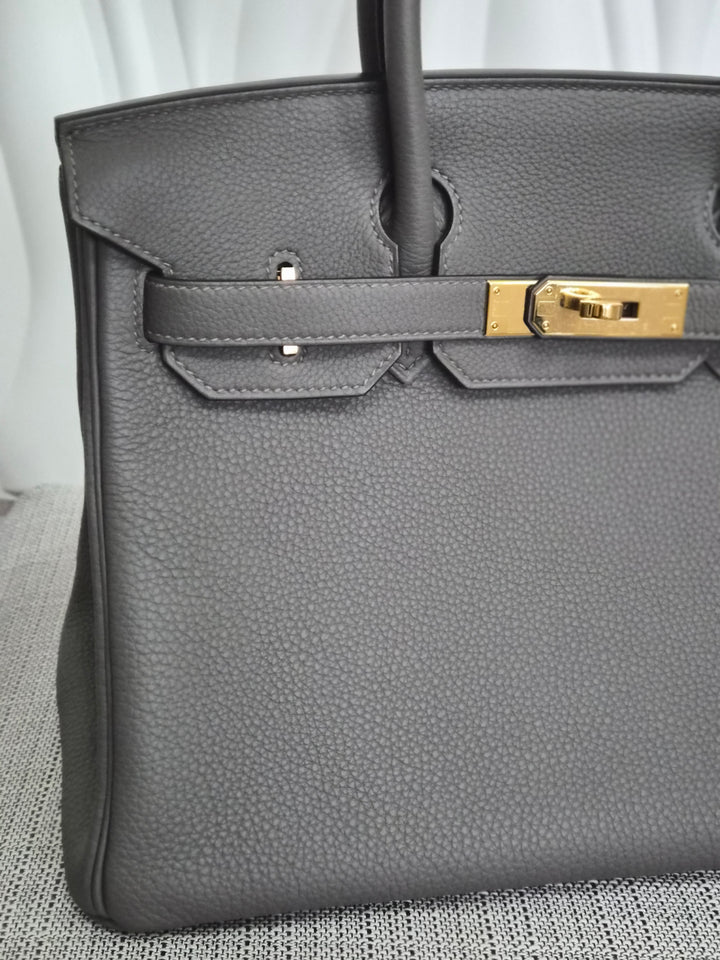 Hermes Birkin 30 Gris Meyer Togo Leather GHW Stamp U (2022)