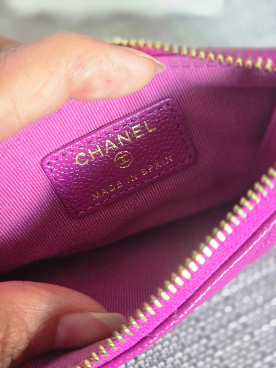 Chanel 2023 23C collection Purple Caviar LGHW Mini O Case/Pouch