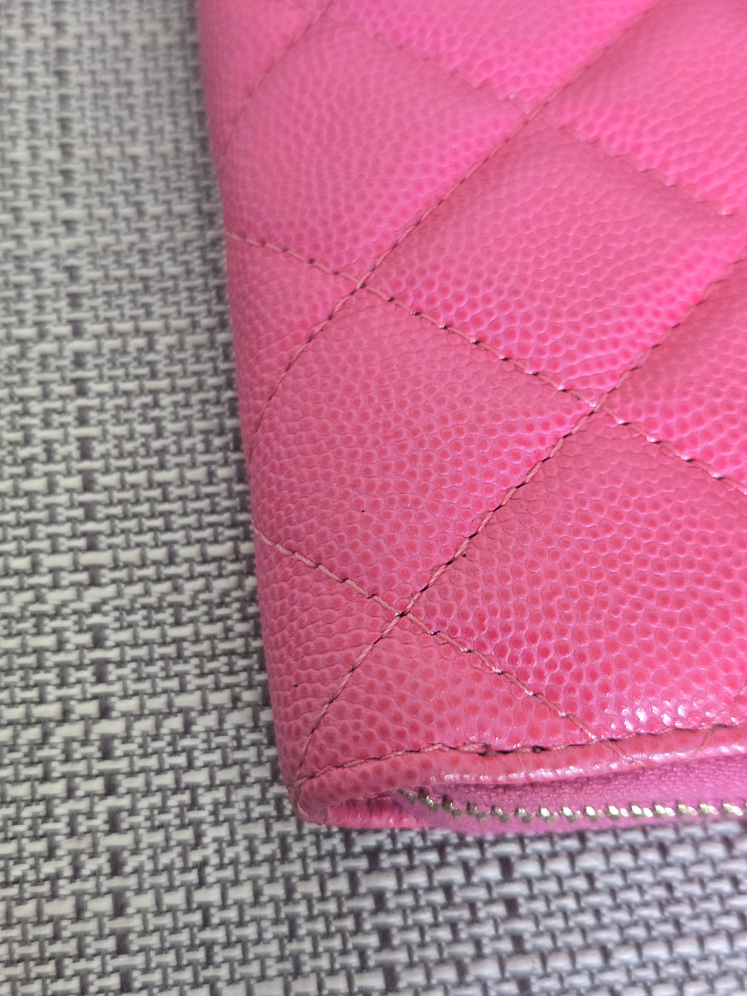 Chanel series 27 2019 19C collection Barbie Bright Pink Caviar LGHW Medium Zippy Wallet 6 inches