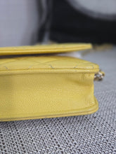 Load image into Gallery viewer, Chanel series 30 2020 Yellow Caviar LGHW Classic Wallet on chain (WOC)
