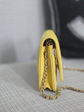 Load image into Gallery viewer, Chanel series 30 2020 Yellow Caviar LGHW Classic Wallet on chain (WOC)
