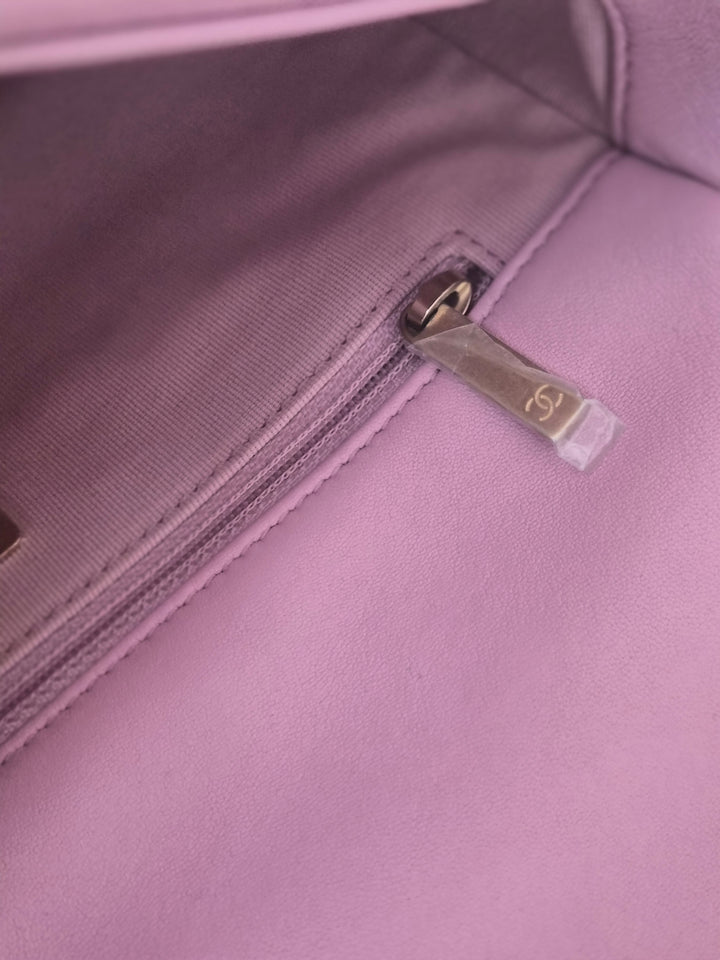 CHANEL 19 size Small in Pink Lambskin SHW 22B 2022 Flap Bag with Top Handle