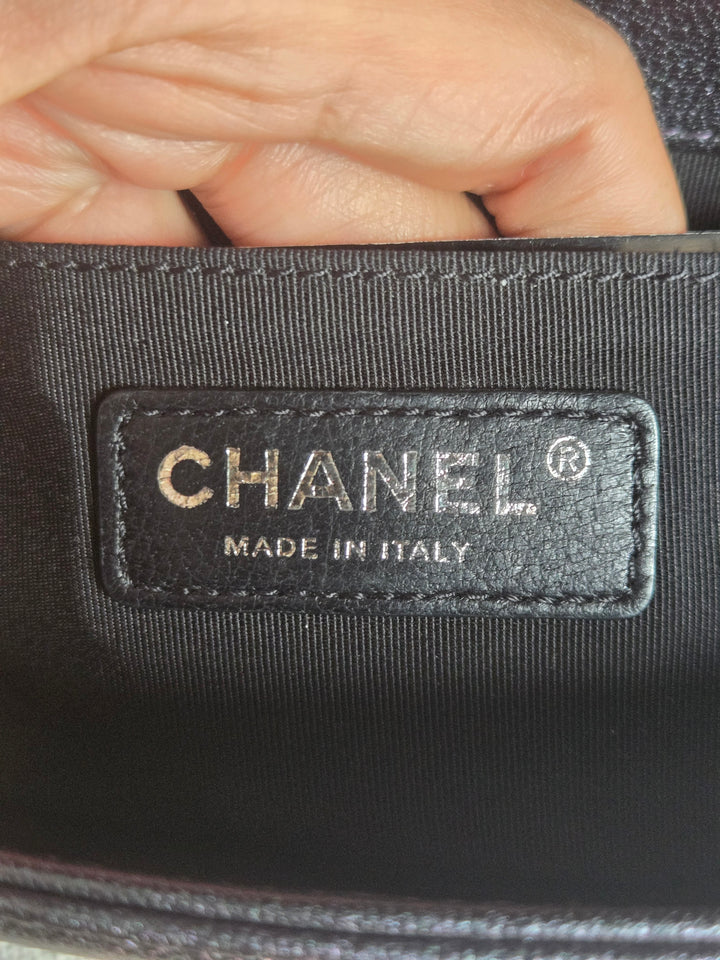 CHANEL series 21 16C Collection Iridescent Purple Calf skin Mermaid rainbow hardware SMALL Le Boy Flap Bag