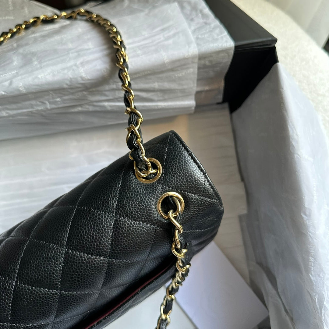 CHANEL series 159 2011/2012 Black Caviar GHW Jumbo Classic Timeless Double Flap Bag