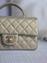 Load image into Gallery viewer, Chanel series 31 21S Gold Caviar GHW Mini Rectangular Top Handle Flap Bag
