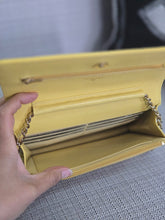 Load image into Gallery viewer, Chanel series 30 2020 Yellow Caviar LGHW Classic Wallet on chain (WOC)
