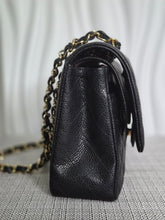 Load image into Gallery viewer, CHANEL series 19 2014 Black caviar GHW 11.12 Medium ML Timeless Classic Double Flap Bag
