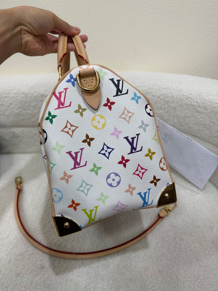 LOUIS VUITTON LV x TM Murakami Multicolor White Speedy 30 New Style