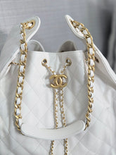 Load image into Gallery viewer, Chanel 25 White Caviar Aged GHW Hobo Bag size Medium with Detachable Pouch
