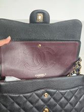 Load image into Gallery viewer, Chanel series 24 Black Caviar GHW Jumbo Timeless Double Flap Bag

