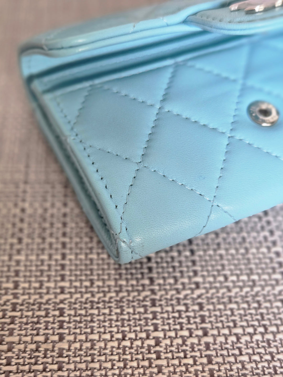 Chanel series 31 21S collection Bright Blue Lambskin SHW Flap Card Holder