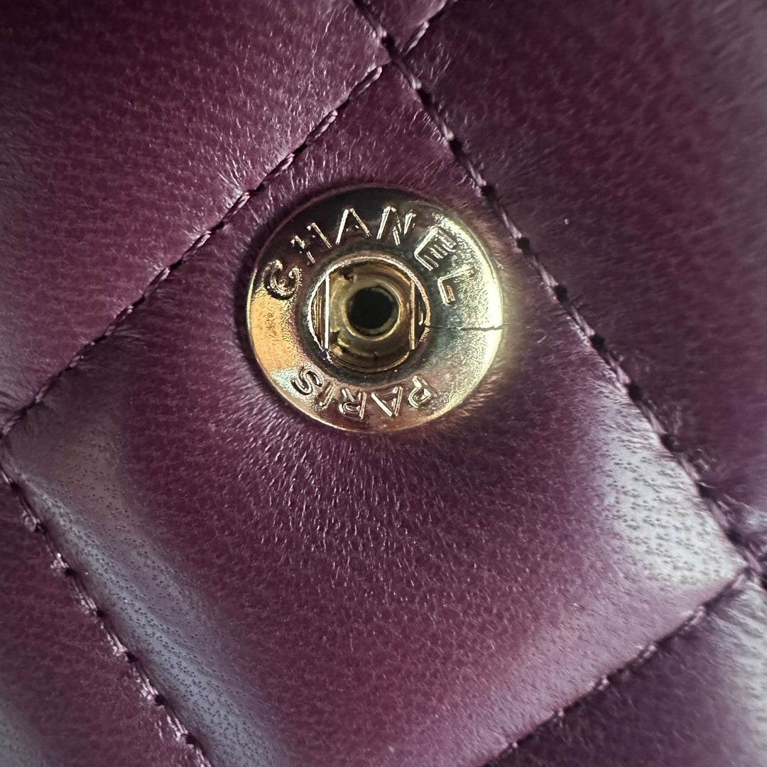 CHANEL series 16 Burgundy Lambskin LGHW Jumbo Timeless Classic Double Flap Bag 2012