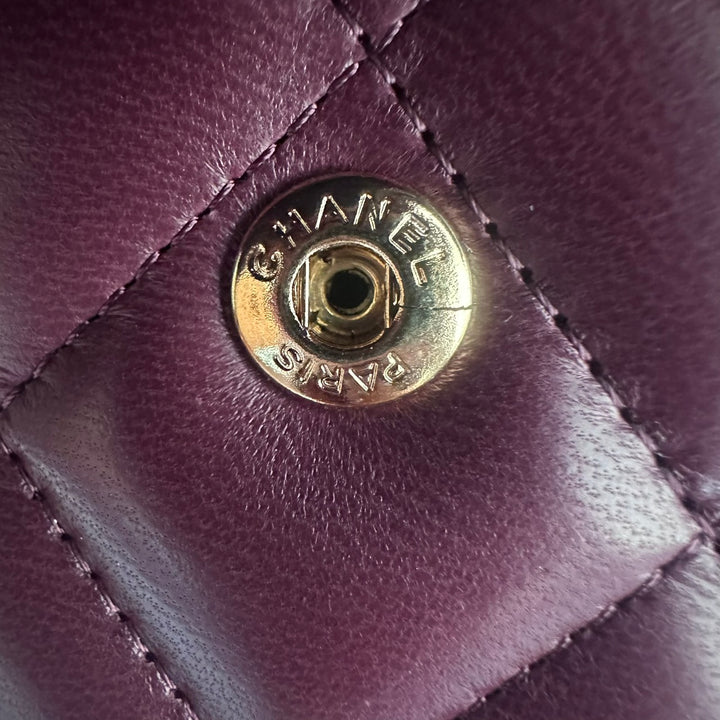 CHANEL series 16 Burgundy Lambskin LGHW Jumbo Timeless Classic Double Flap Bag 2012