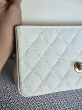 Load image into Gallery viewer, CHANEL 21S Series 31 White Caviar Aged GHW Top Handle Mini Rectangular Flap Bag
