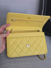 Load image into Gallery viewer, Chanel series 30 2020 Yellow Caviar LGHW Classic Wallet on chain (WOC)

